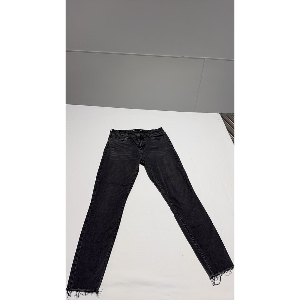 KUT from the Kloth Black Frayed Hem Denim Jeans Modern Fit Size 6